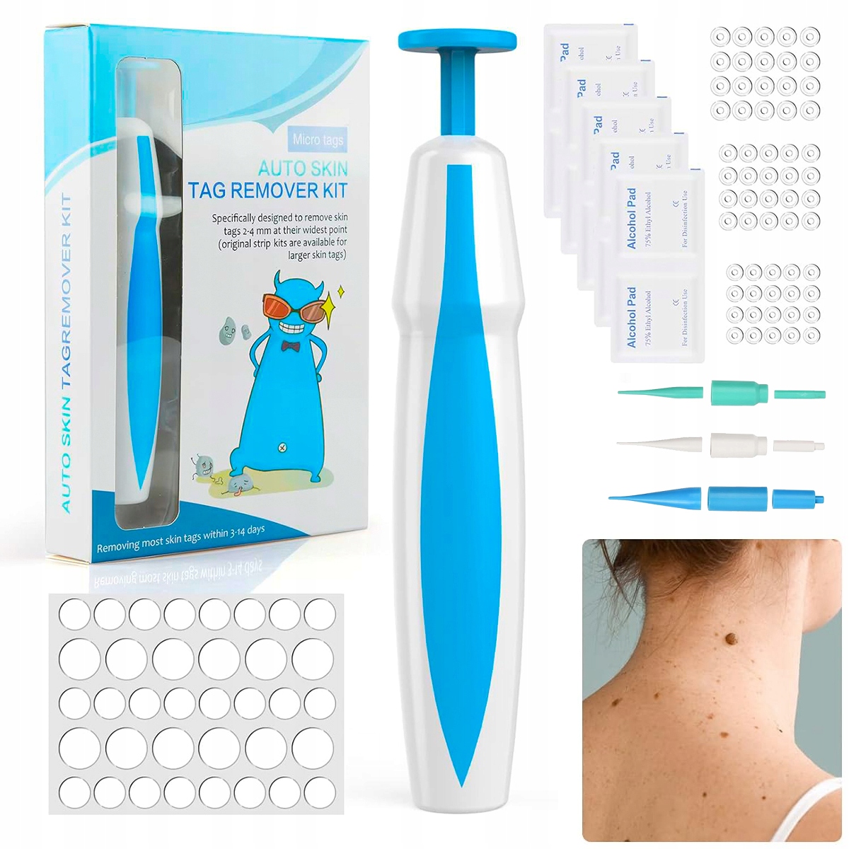 Sada na odstraňování kožních štítků, bezbolestný odstraňovač bradavic