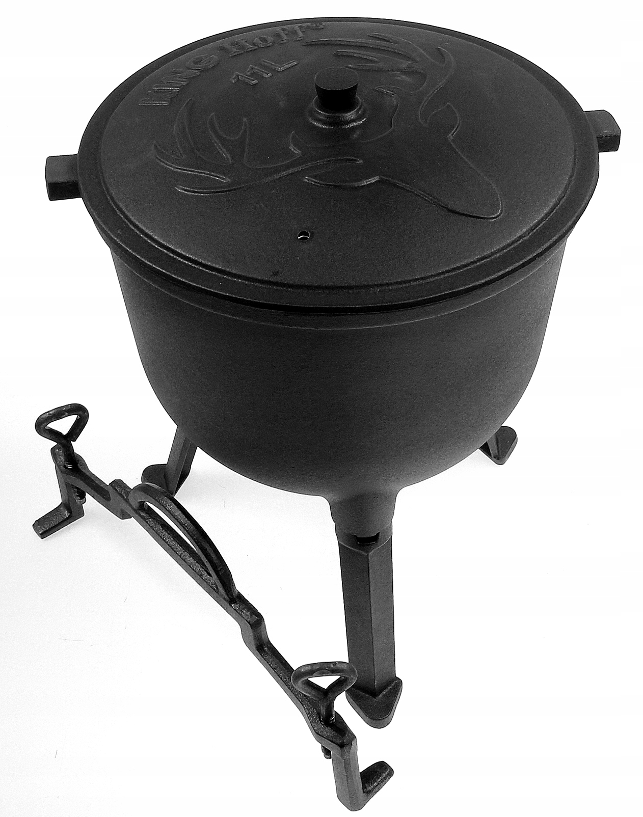 KOCIOŁEK MYŚLIWSKI ŻELIWNY 11 L. EMALIOWANY GARNEK Na OGNISKO EXTRA JAKOŚĆ Producent Kinghoff