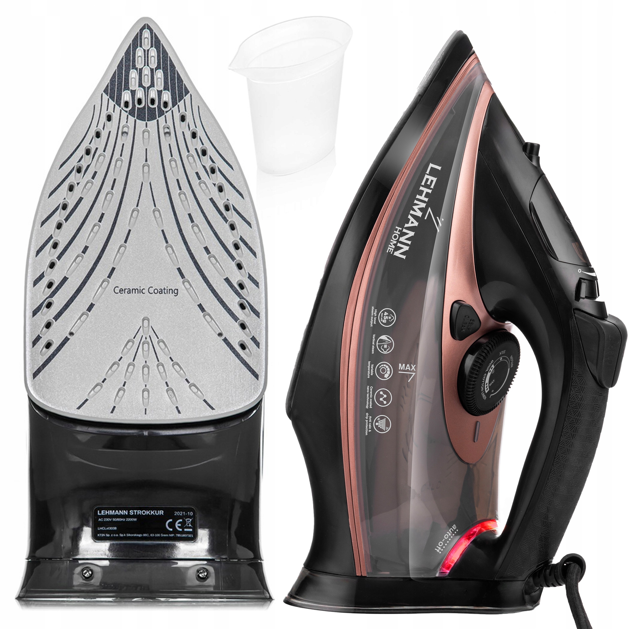 Žehlička Parní Žehlička Bezpečnostní Vypnutí 3000W 22v1 Anti-drip 140G/MIN Golden Rose