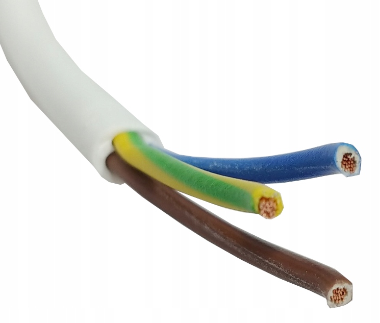 Przewód OMY 3x0,5 H03VV-F linka 300V BIAŁAY