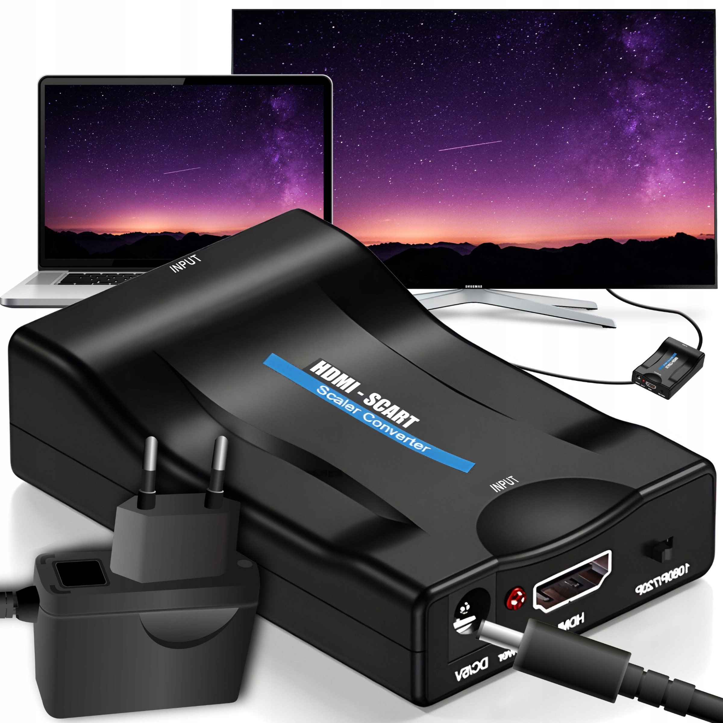 Adapter Retoo E281 HDMI-SCART czarny