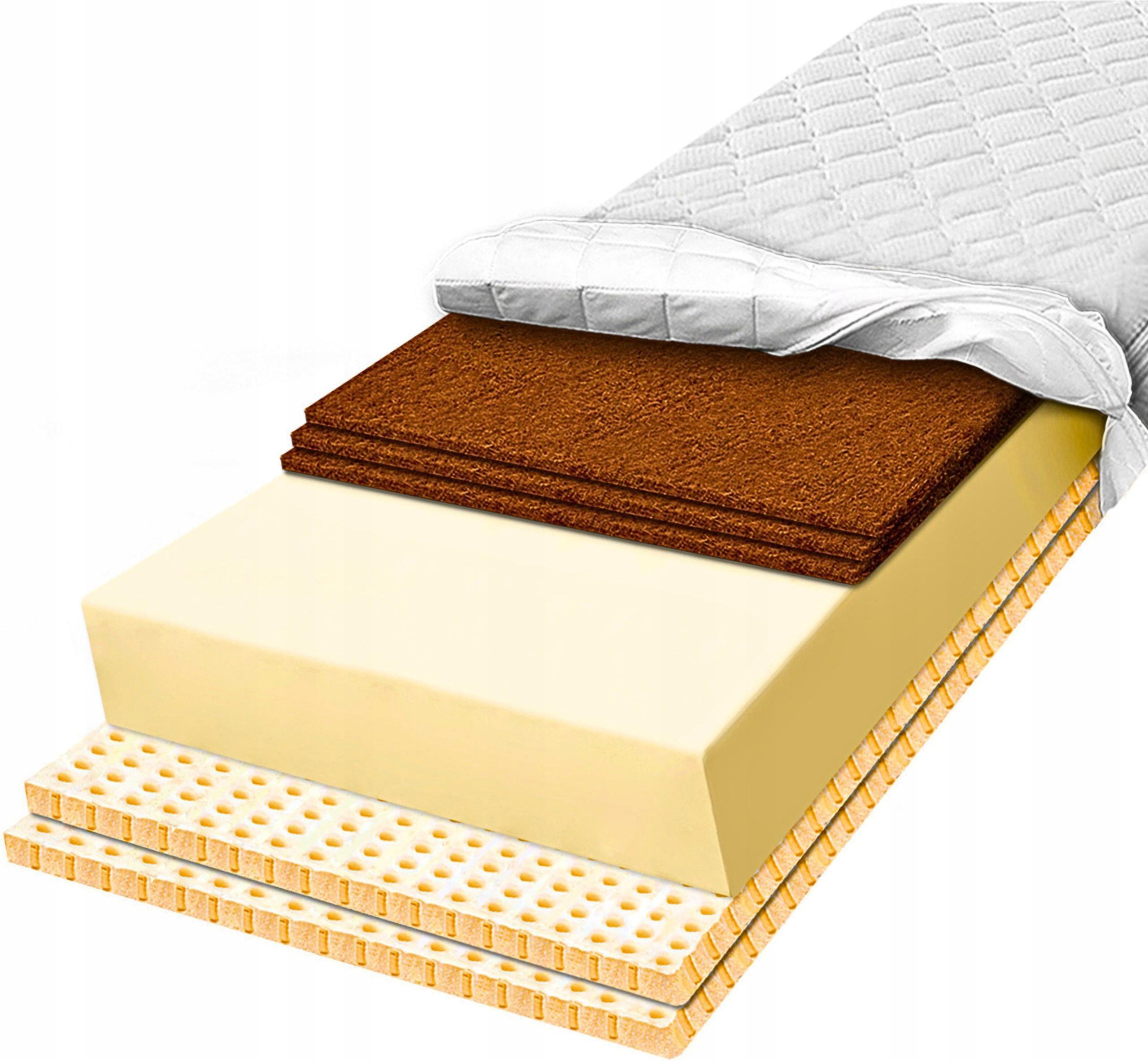 Materac 120x160 aż 3 warstwy kokosu i 6cm lateksu średnio-twardy 29cm
