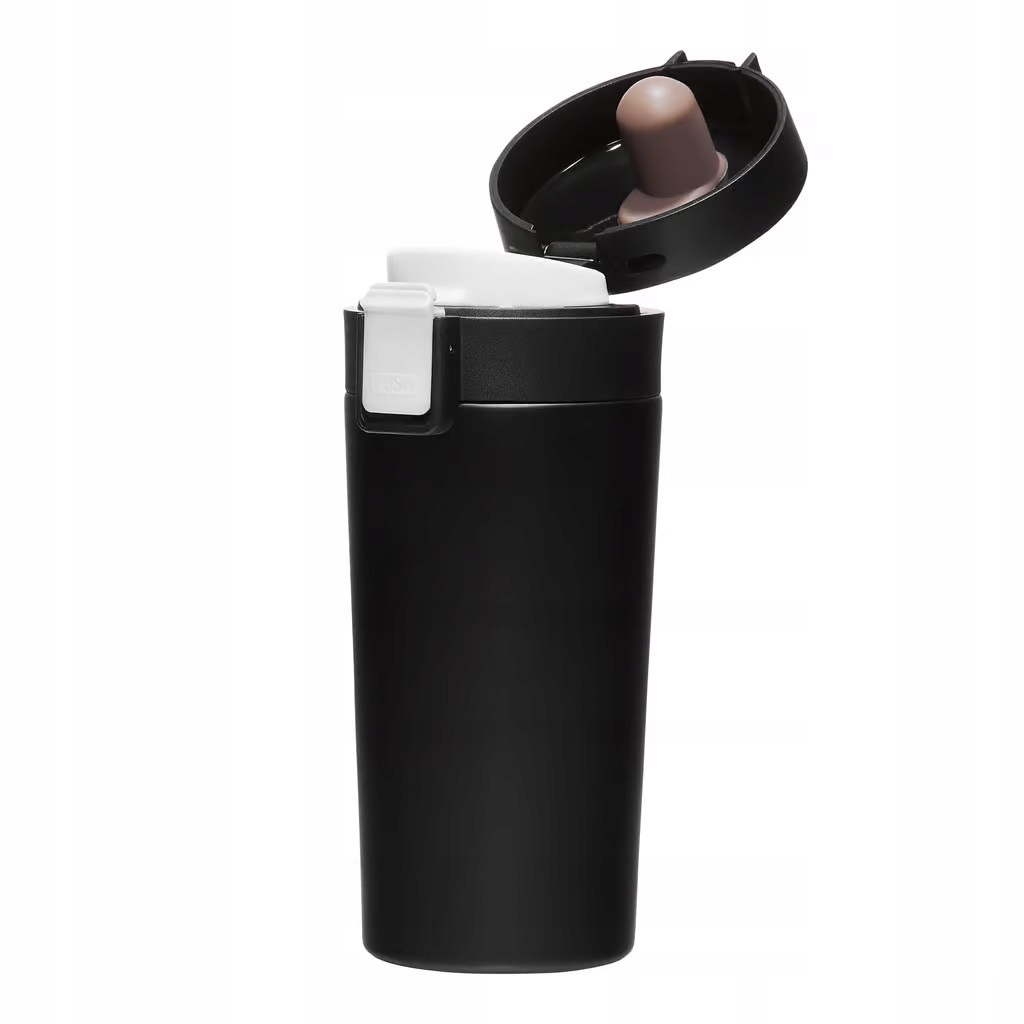 KUBEK TERMICZNY CZARNY SZCZELNY Z BLOKADĄ 350ML AMBITION