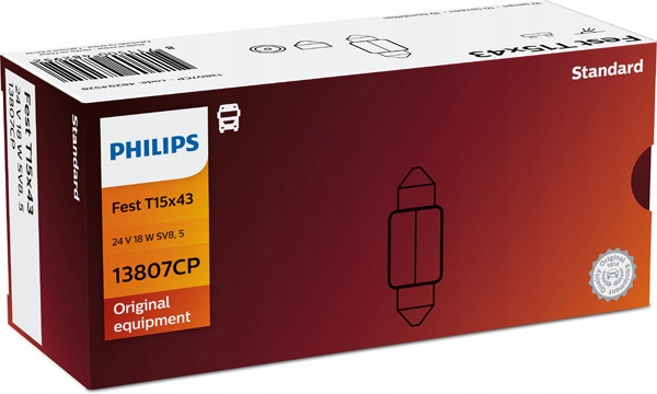

Żarówka 24V Festoon T15X43 18W Rurkaph 13807CP
