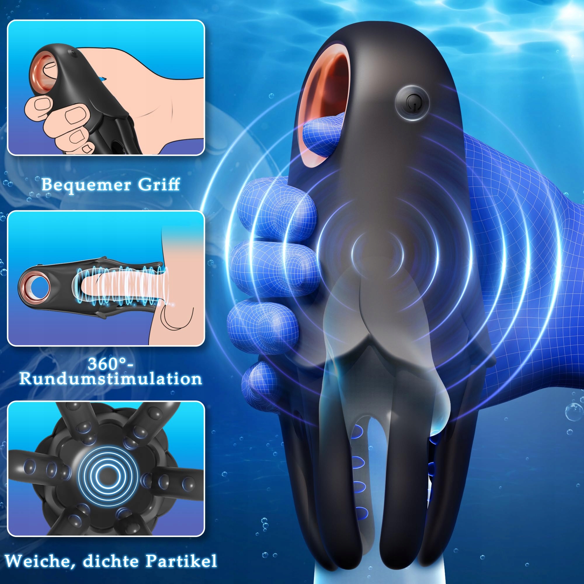 PENIS TRAINER Wibrator Masturbator Dla Mężczyzn Masażer Z 7 Wibracjami — miniatura 5