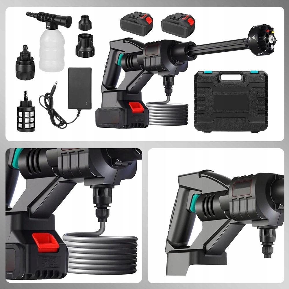 Bezdrátová Tlaková Myčka S 5 Metrů Dlouhou Hadicí A 2 Bateriemi 3000 Mah