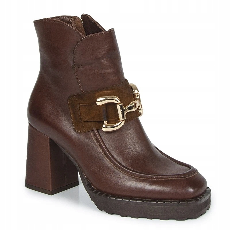 Simen 6414A Kožené Lícové Kotníkové Boty Hnědé 37