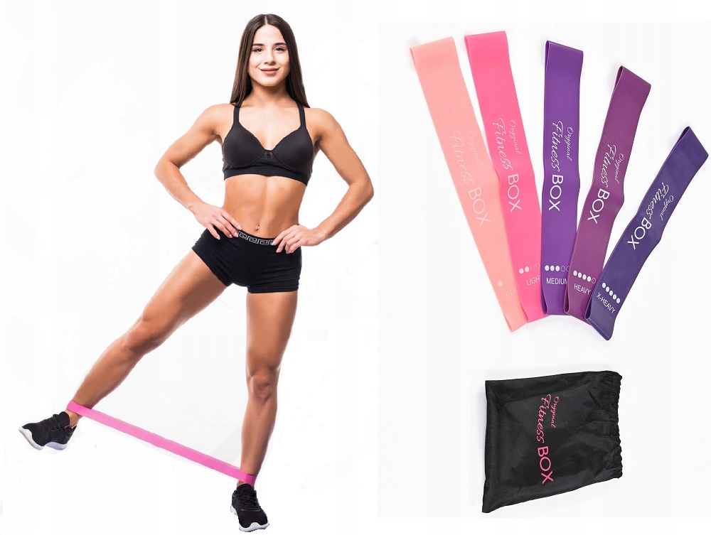 

Zestaw 5 Gum Do Ćwiczeń Power Band Fitness Oporowe