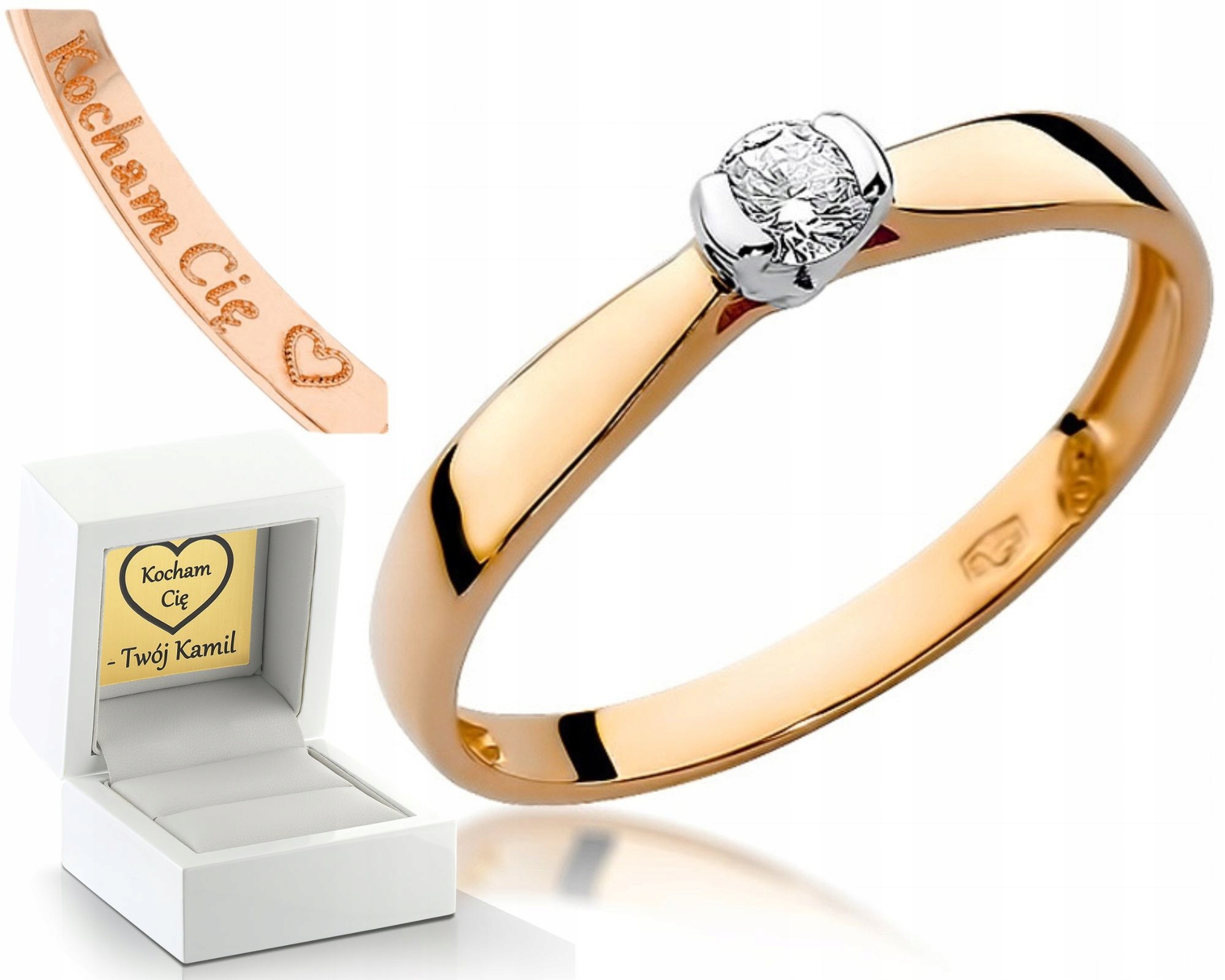 Prstýnek Briliant Růžové Zlato 585 Zlato