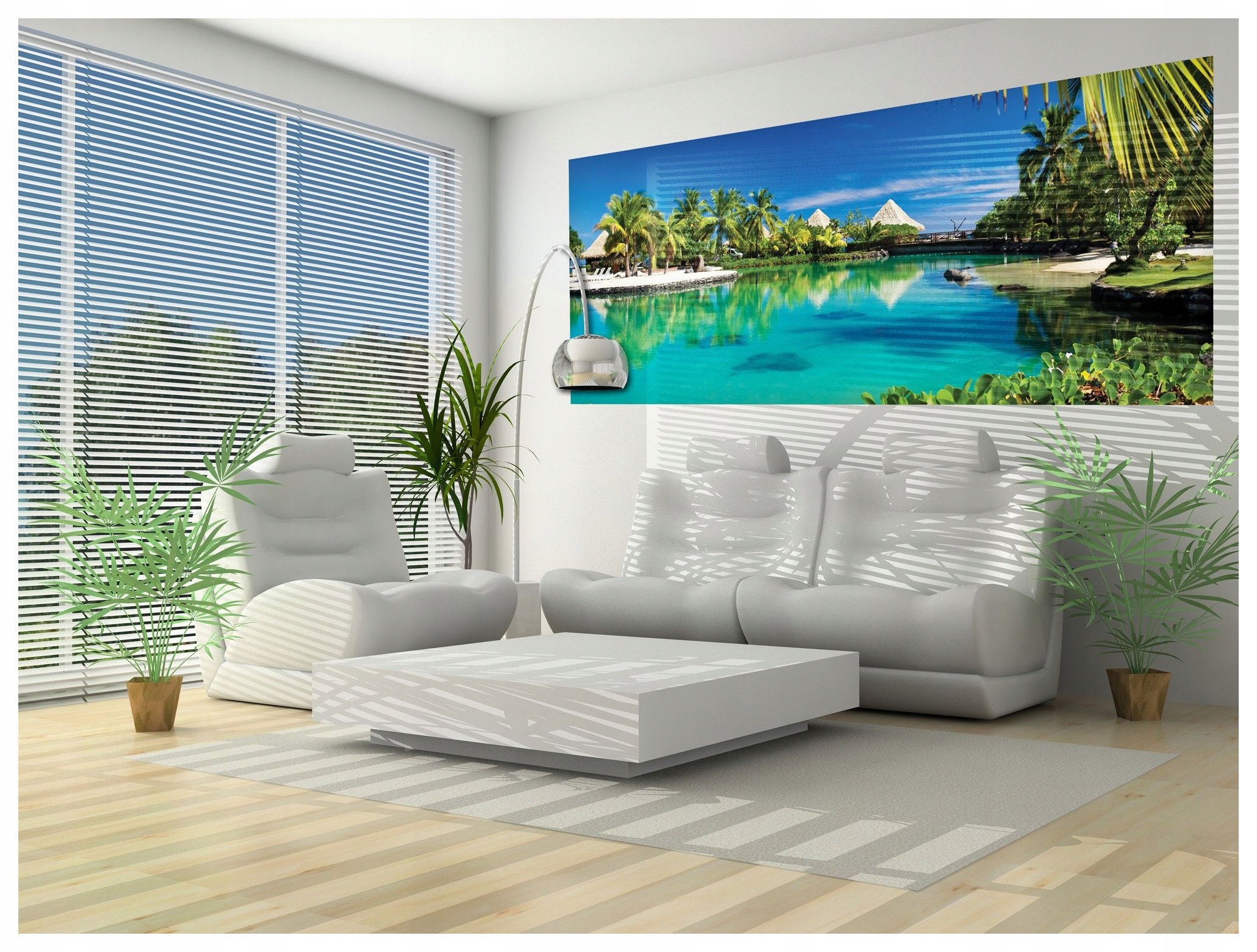 Vliesová fototapeta Pláž Laguna Palmy Tropický ráj 250x104 lepidlo