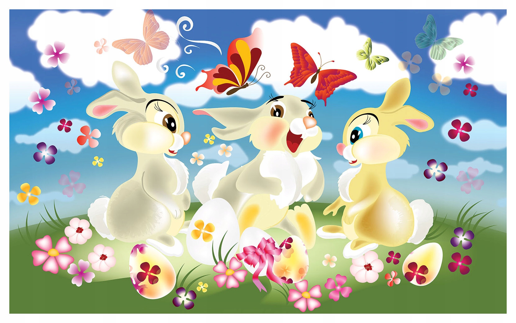 Fototapeta Velikonoční zajíčky s pískátky 250x175 jaro lepidlo