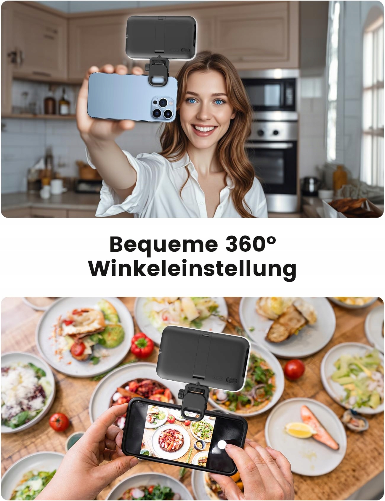 ANXRE Lampa Selfie LED Z Dyfuzorem Do Telefonu i Laptopa — miniatura 9