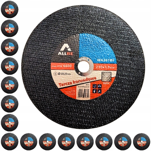 TARCZA DO CIĘCIA METALU 230MM 1.9MM 15SZT INOX WYTRZYMAŁE