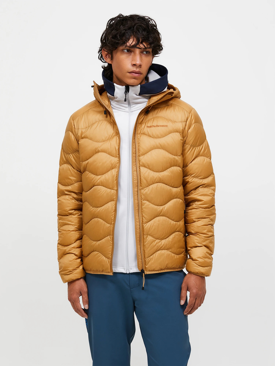 Peak Performance Pánská Bunda Péřová s Kapucí Helium Down Hood Sierra Sand XXL