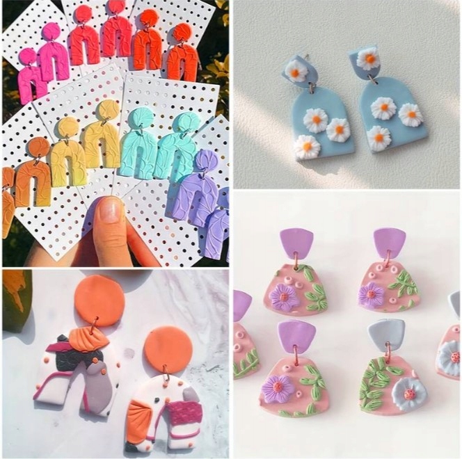 MODELINA ZESTAW KREATYWNY DO TWORZENIA BIŻUTERII KOLCZYKÓW GLINA POLIMEROWA Materiał guma karton metal papier plastik inny