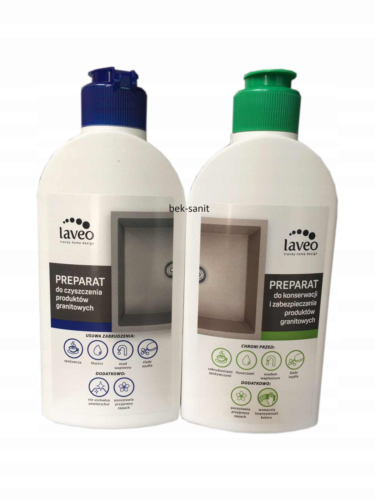 Laveo Środki Do Pielegnacji Zlewów Granitowych kpl Czyszczenie+Konserwacja
