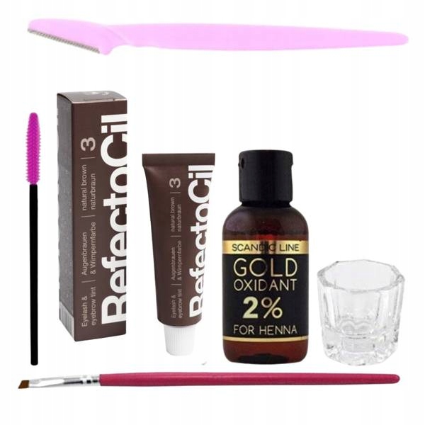 ZESTAW REFECTOCIL henna 3 brąz woda trymer