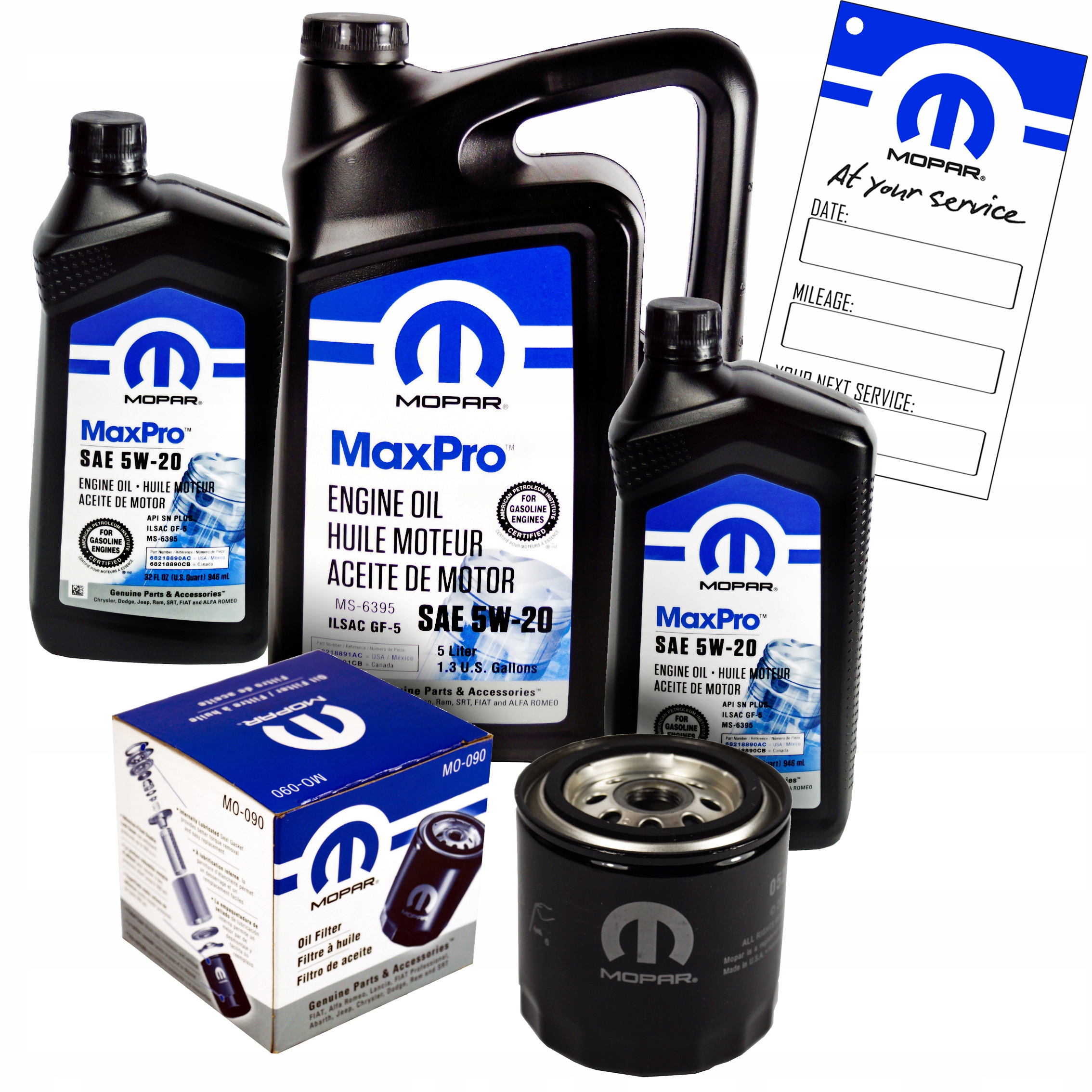 Olej Mopar 5W20 7L Filtr MO-090 Grand Cherokee