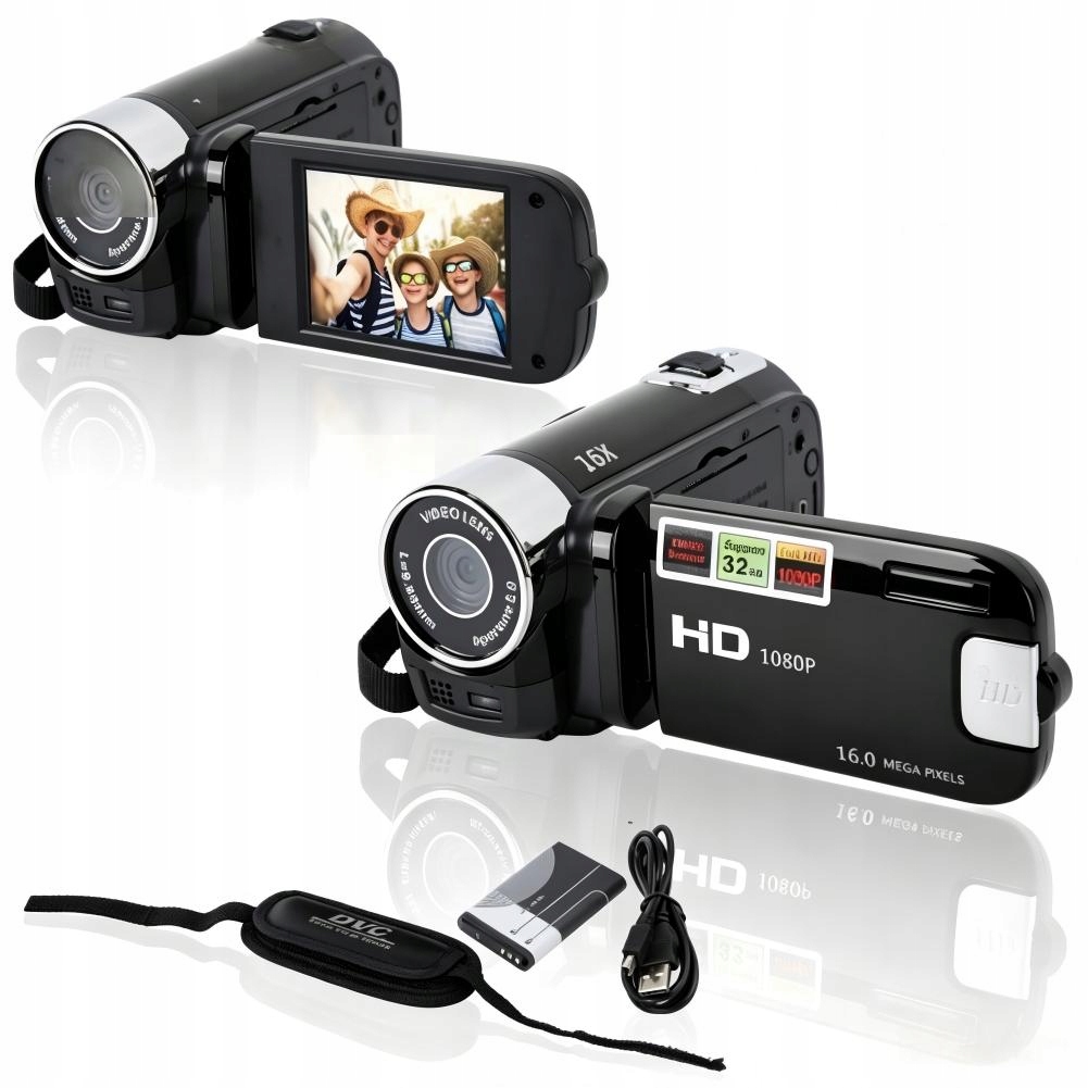 Ruční Digitální Videokamera DV Hd 4K 16X Zoom Displej Tft 48MP 2,7'' Usb