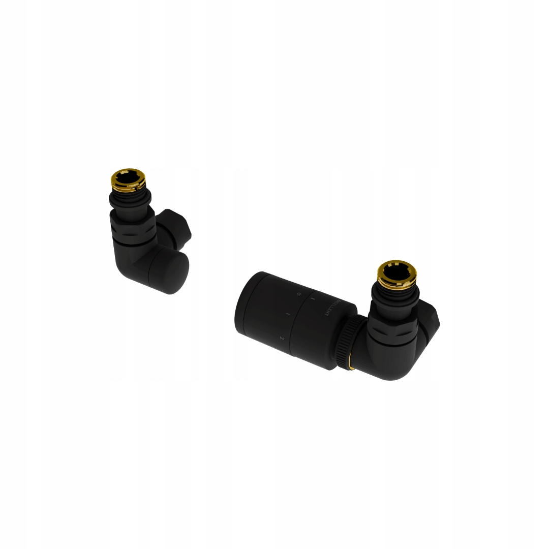 Caldo tříosá sada s termostatickou hlavicí, pravá, černá matná