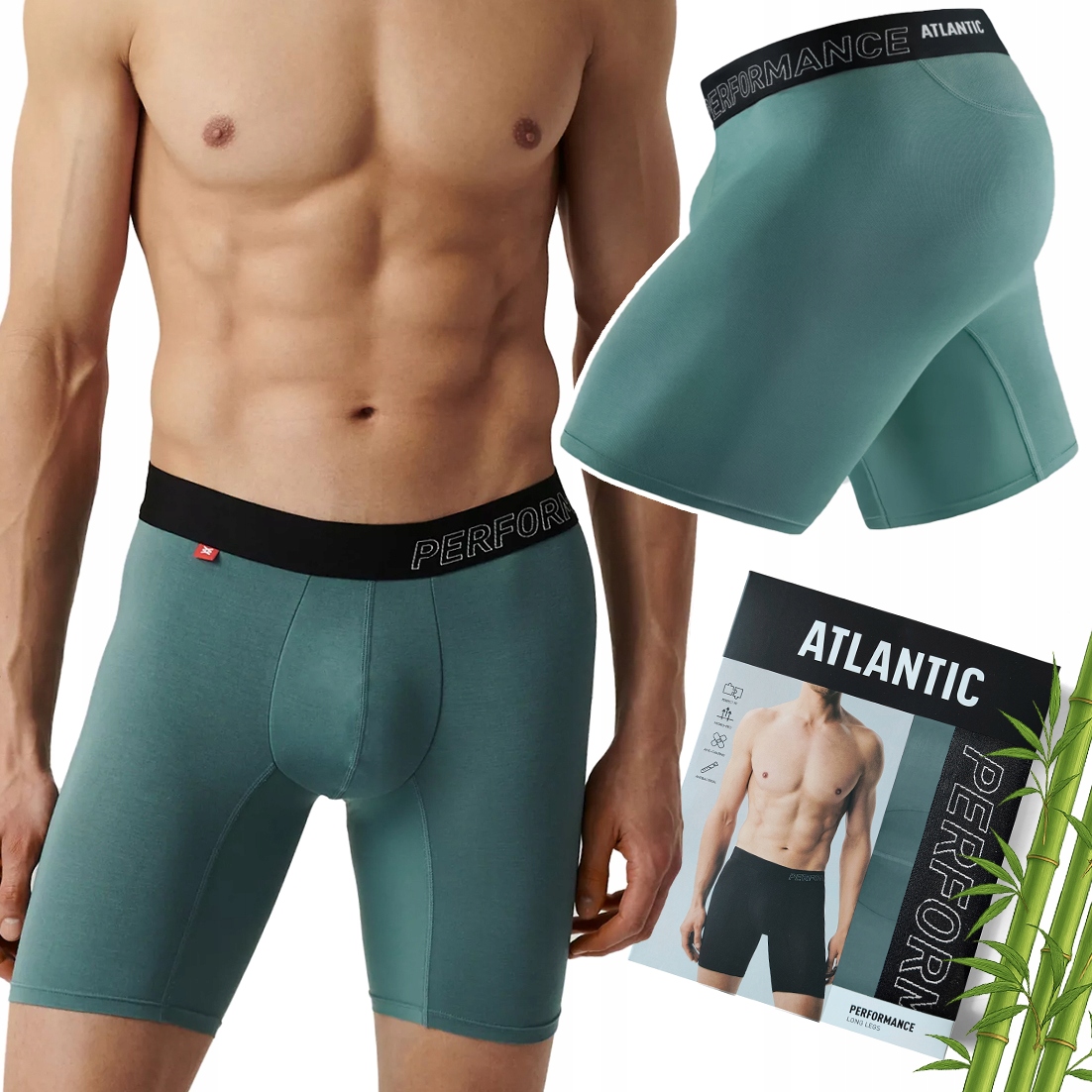 Pánské sportovní boxerky Bambusové s dlouhými nohavicemi Atlantic 1181 L