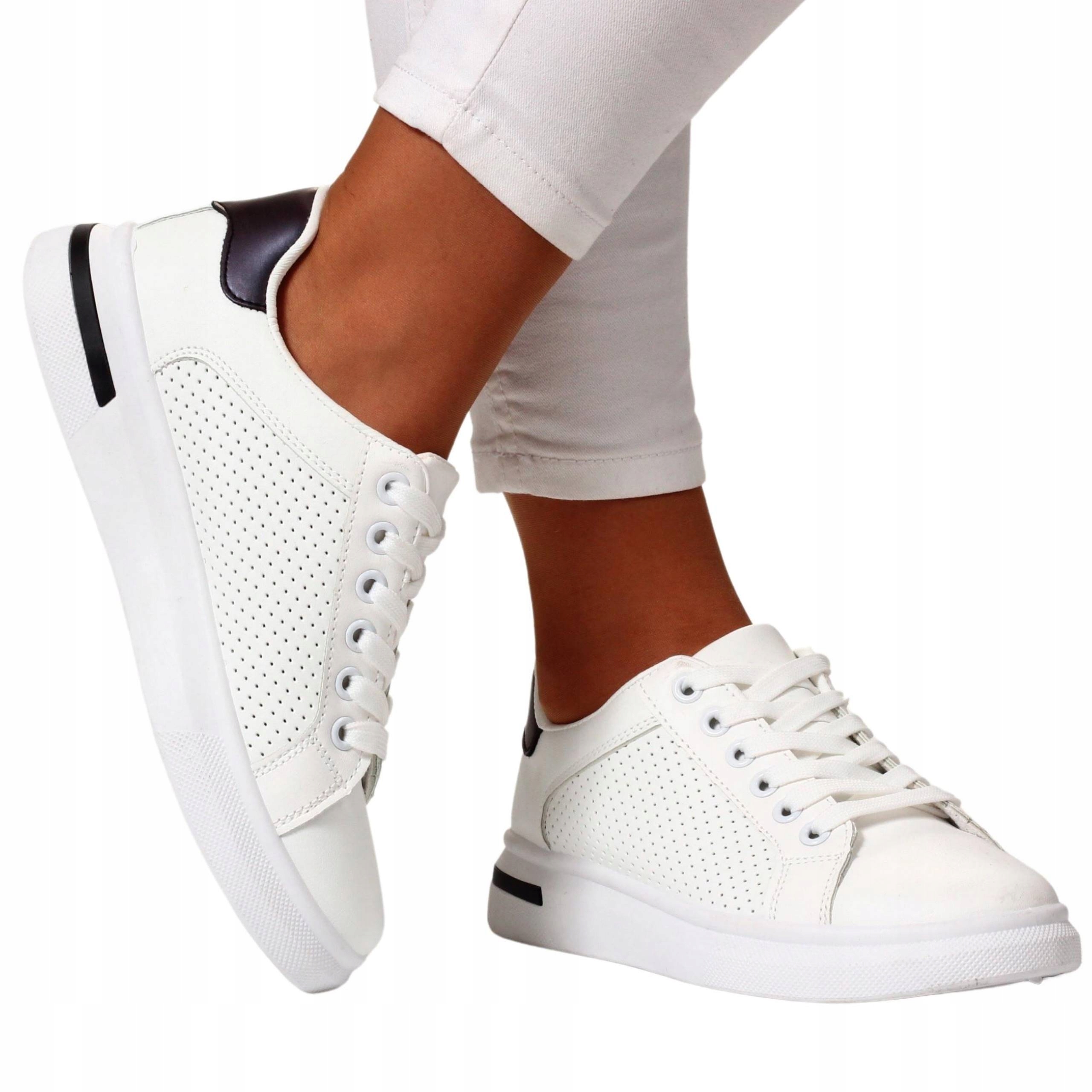 BUTY DAMSKIE SPORTOWE OBUWIE BIAŁE LEKKIE Rozmiar 36