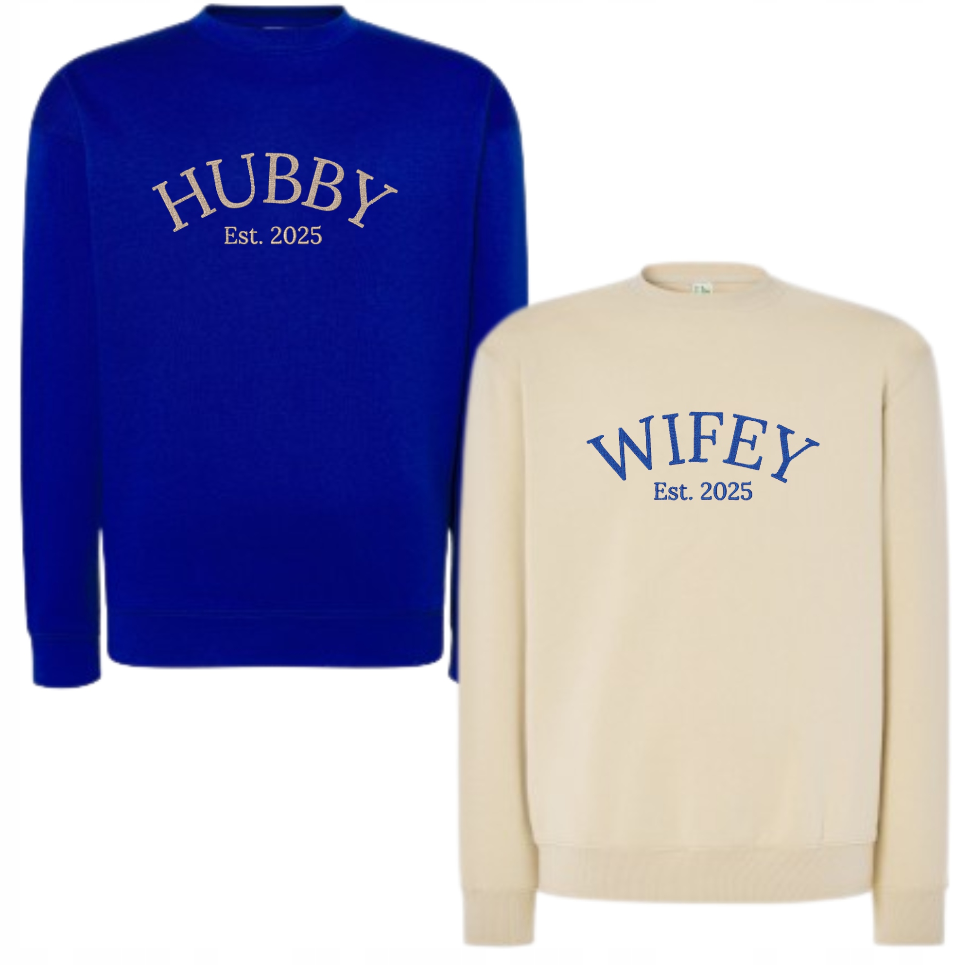 2 Mikiny S Výšivkou Výšivka Manžel Manželka Pro Páry Wifey Hubby Dárek K Valentýnu