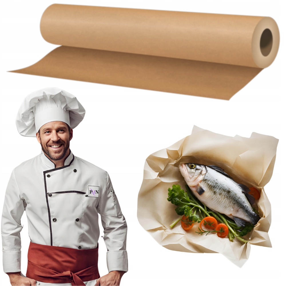 PAPIER DO PIECZENIA BRĄZOWY OBUSTRONNIE SILIKONOWANY ROLKA MOCNY 50M X 38CM