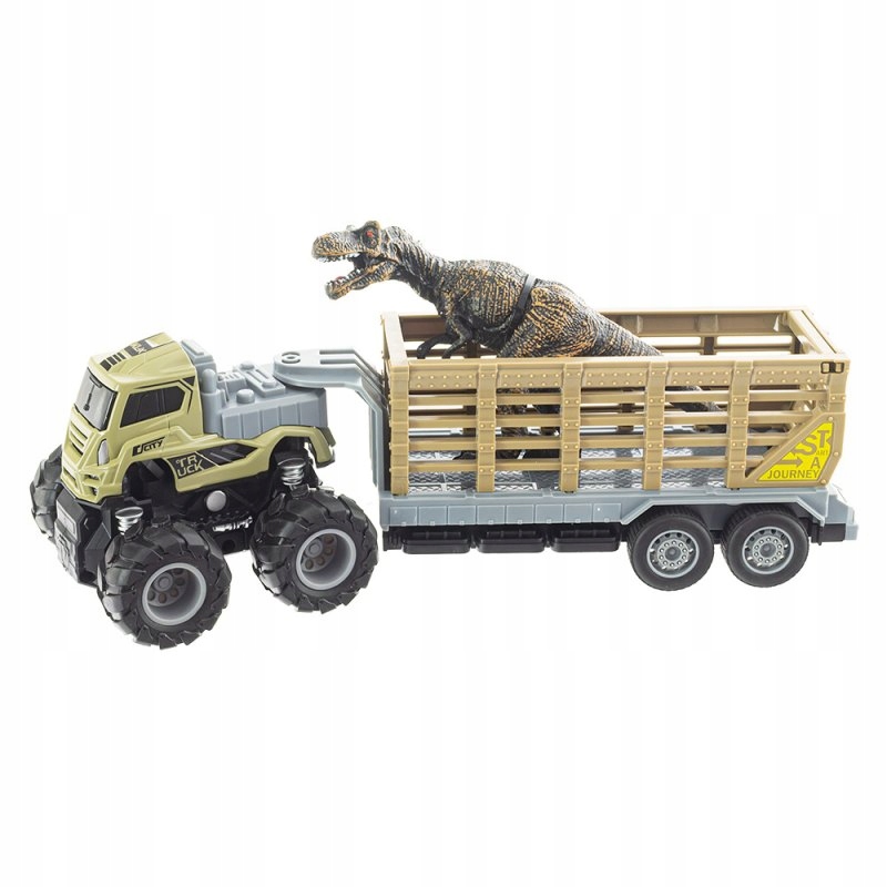 AUTO LAWETA DINO SAMOCHÓD Z PRZYCZEPĄ dla 3 latka