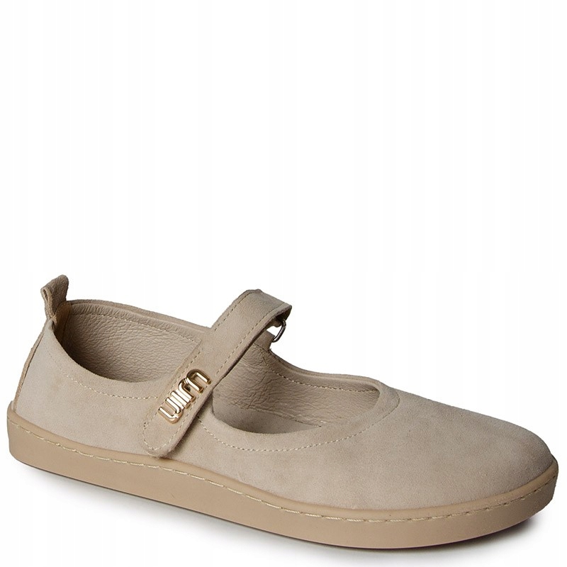 Lemar 10206 Barefoot Béžové Kožené Baleríny S Páskem 40