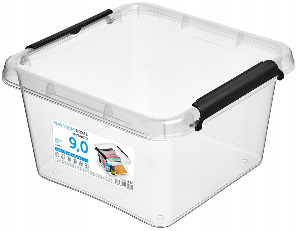 PUDŁO POJEMNIK PLASTIKOWY Z POKRYWKĄ MOXOM SIMPLESTORE 9 L PRZEZROCZYSTY