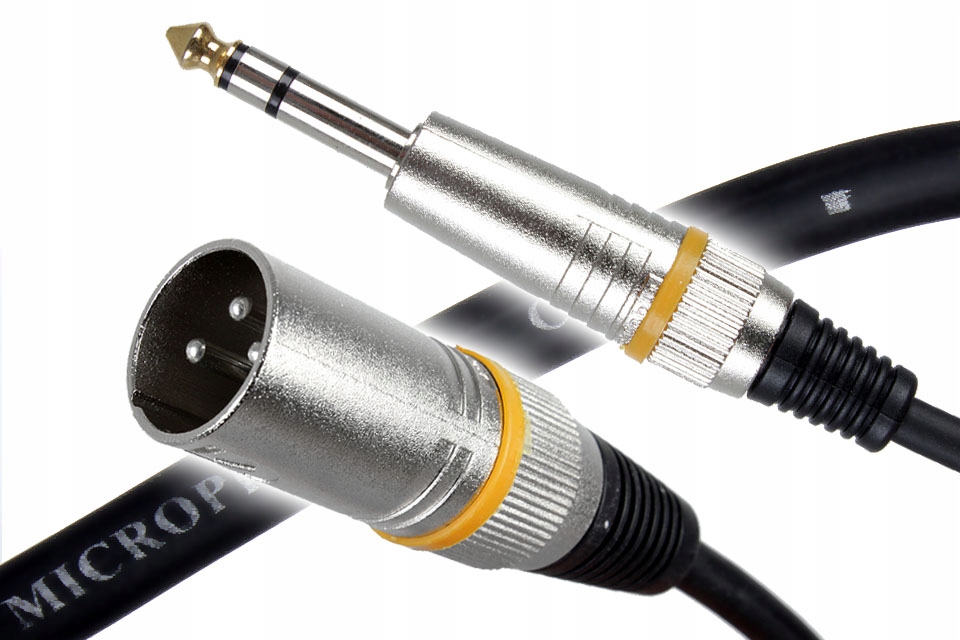 ROCKCABLE markowy kabel XLR męski - Jack 6.3