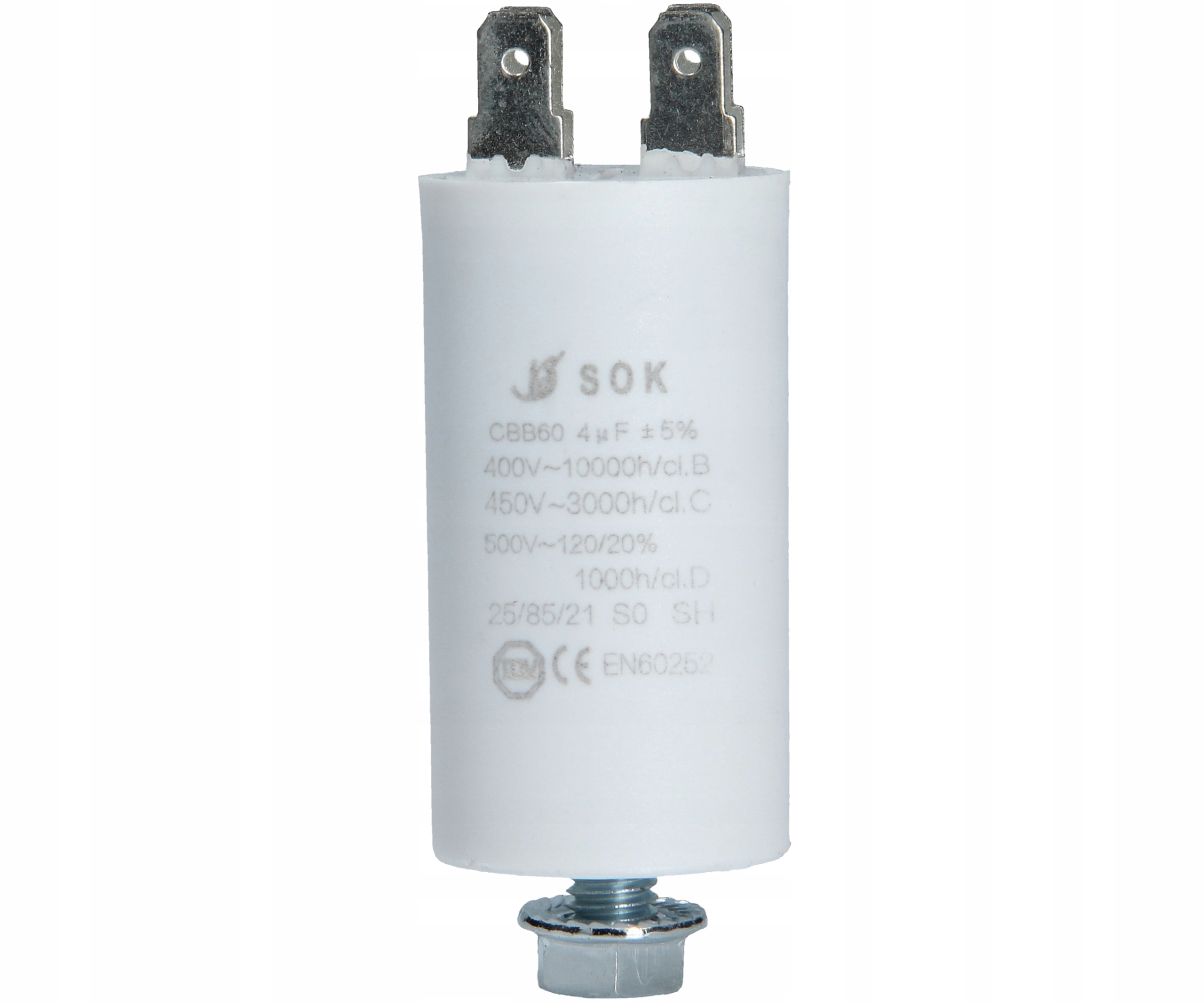 

Kondensator rozruchowy CBB60 4uf 450V do pralki