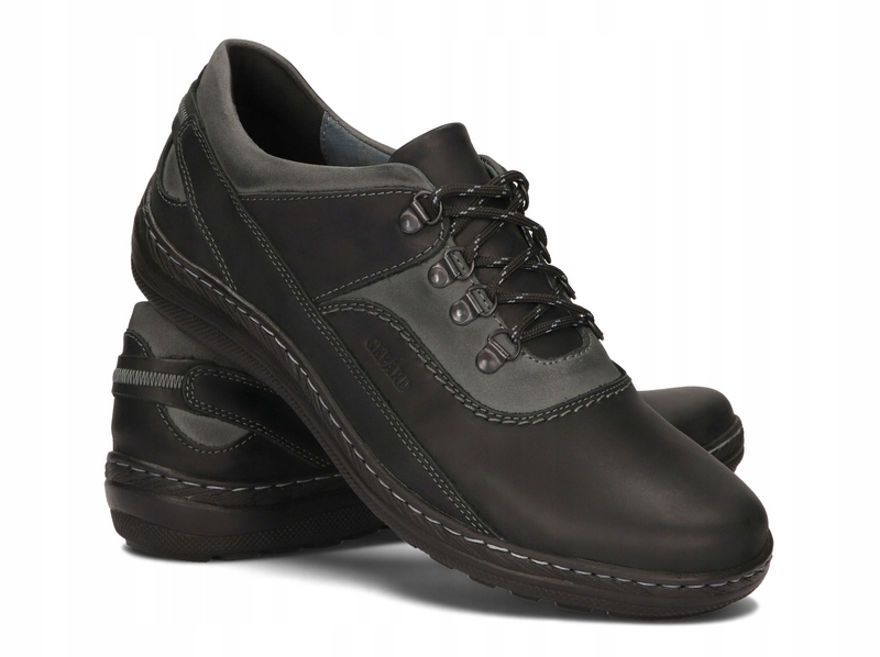 

Buty Męskie Trekkingowe Skóra Półbuty 87 Czarny 42