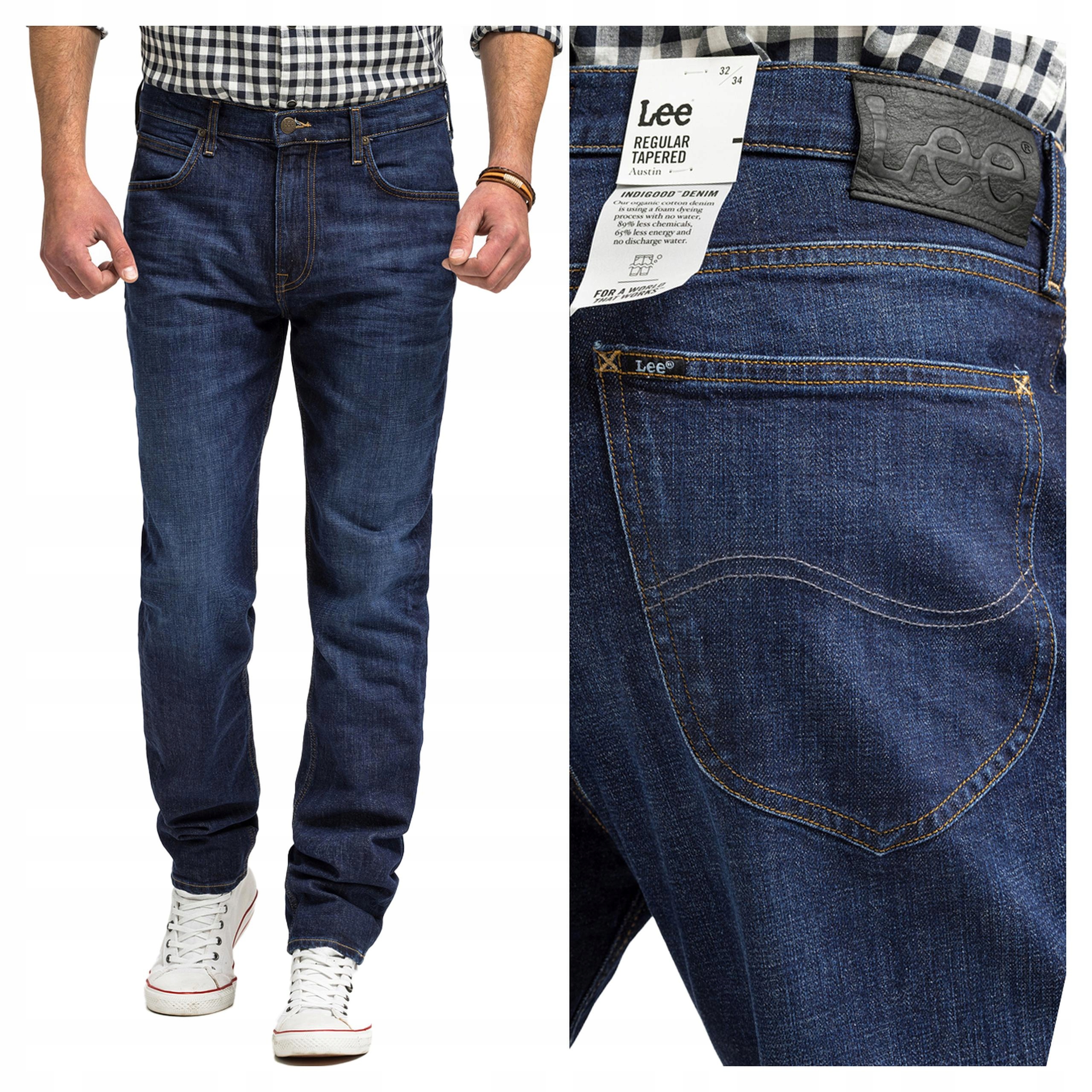 Pánské džínové kalhoty Lee Austin Regular Fit Jednoduché modré W38 L30