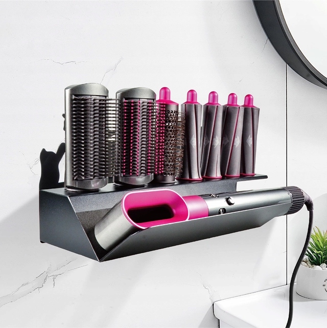 Držák Organizéru Pro Uložení Kulmy Dyson Airwrap Černý Ocel Panel