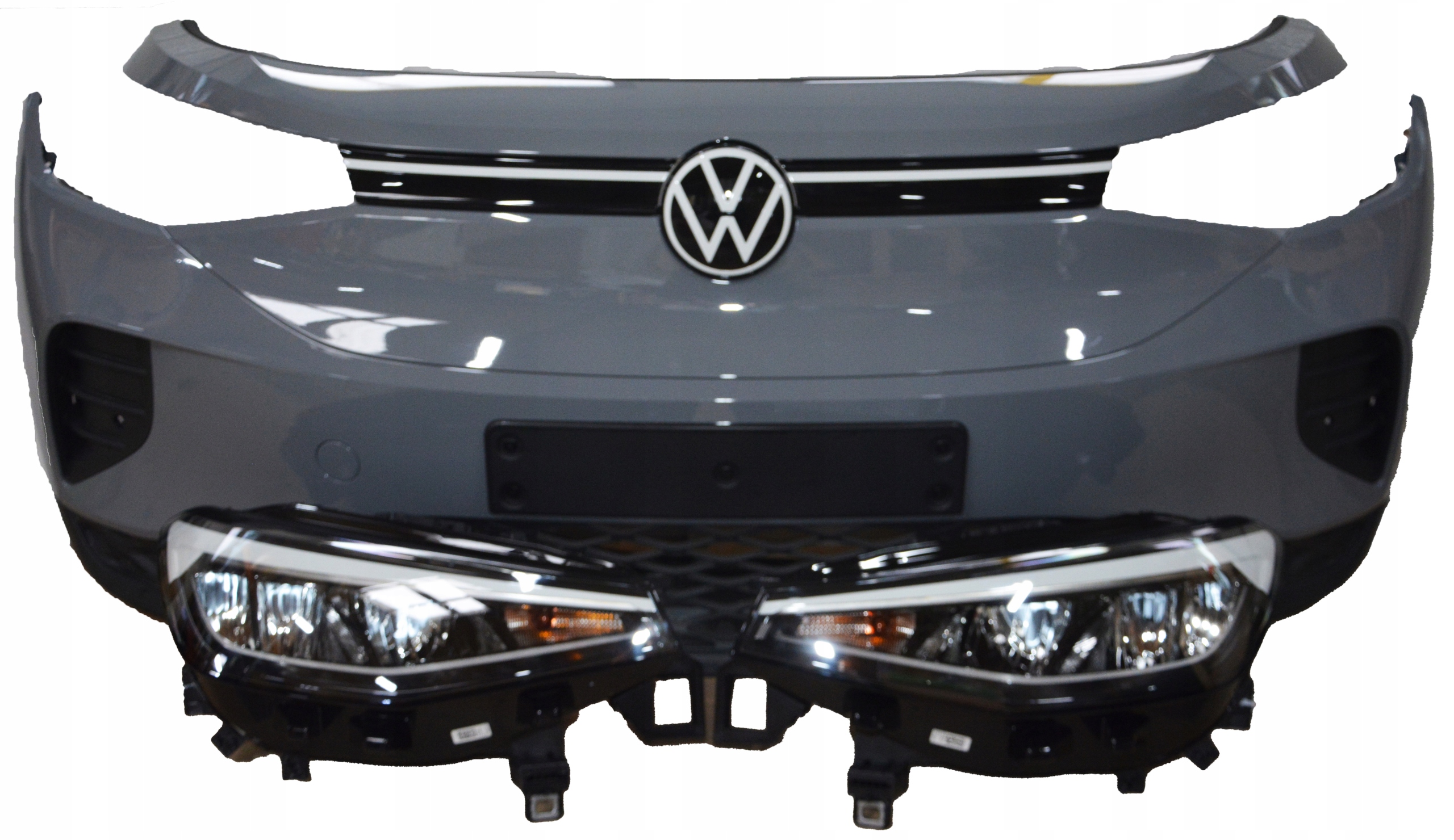 VW ID.4 ID4 ZDERZAK PRZÓD PRZEDNI LA7C 4PDC LAMPY KOMPLET BEZ MALOWANIA
