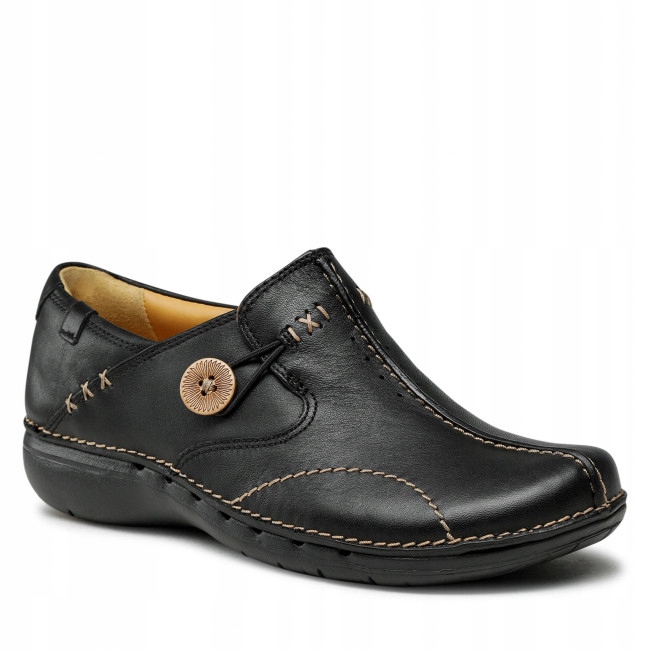 Clarks Dámské Kožené Polobotky Černé 41 J_a