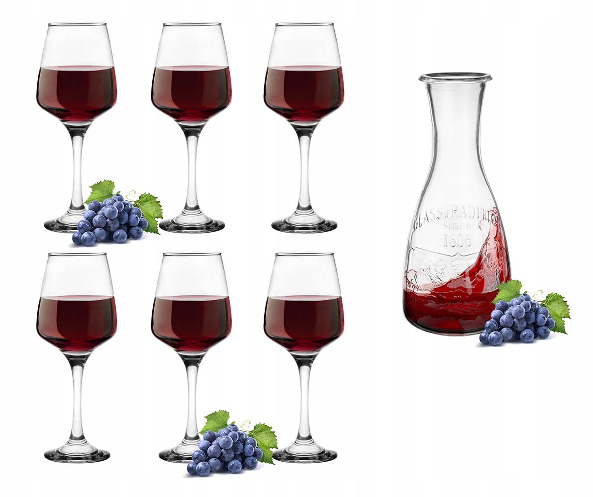 

Karafka 1000ml 6 Kieliszków Do Wina 300ml