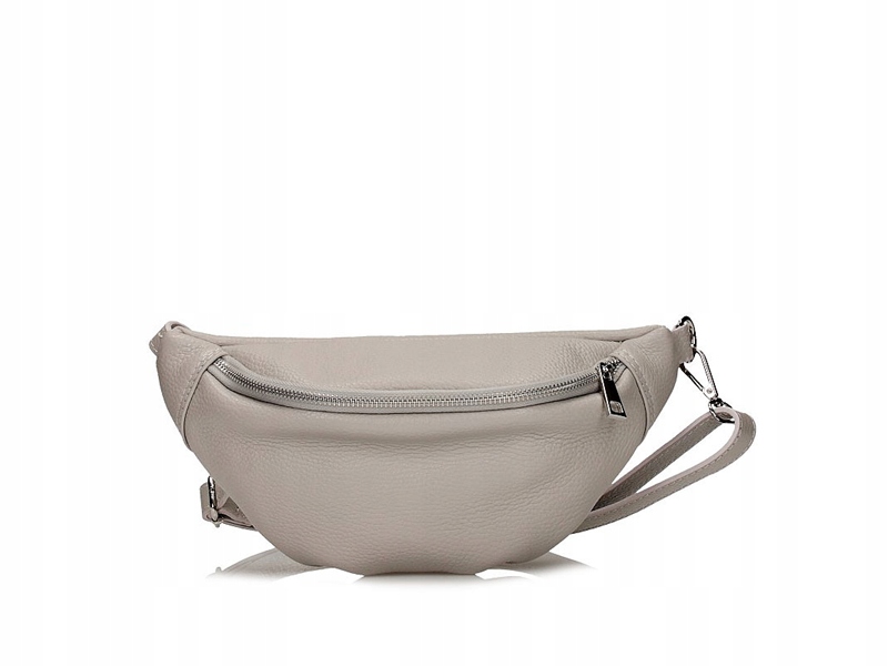 Dámská ledvinka Taška Přírodní kůže na rameno Elegantní Stylová Šedá A55