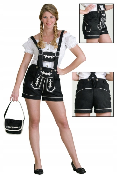 Dámské Bavorské Kalhoty Oktoberfest Černé 3XL
