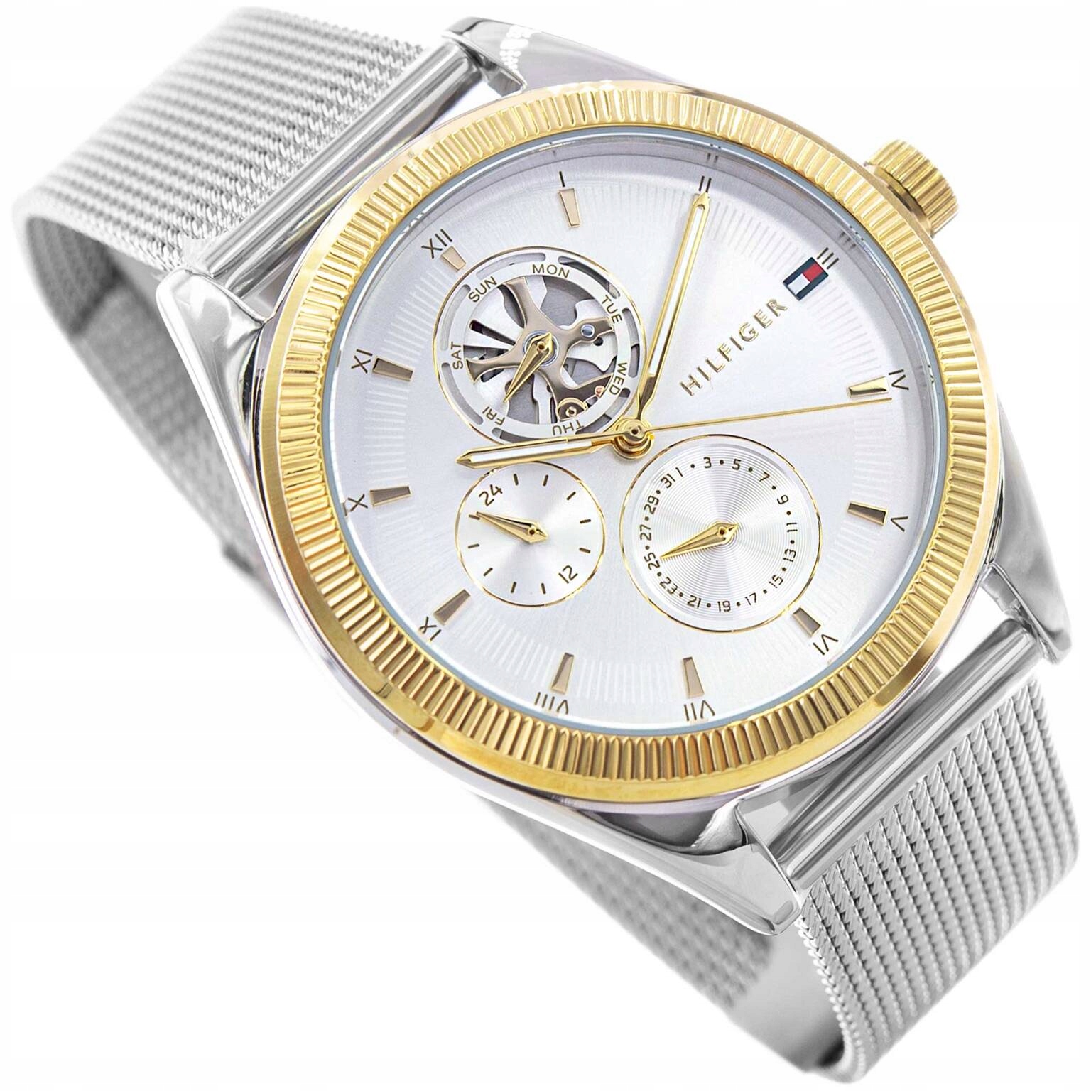 Dámské Hodinky Tommy Hilfiger 1782713 Monica Stříbrné Na Ocelovém Náramku S Datem