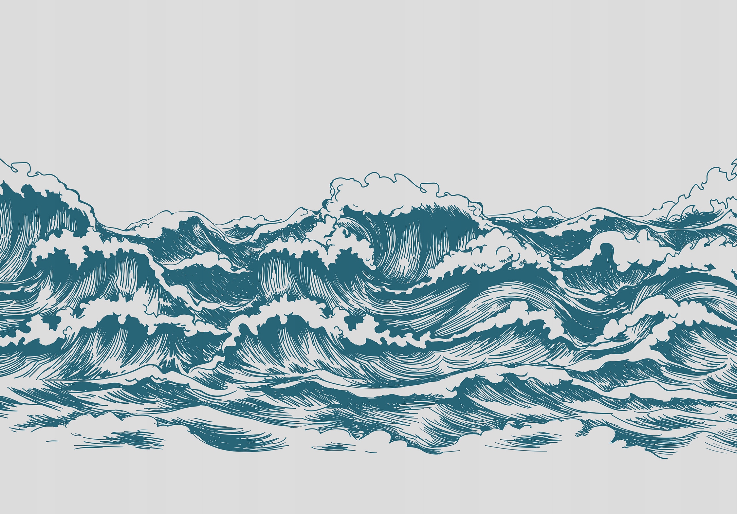 Tapeta Mořské vlny oceán klid světle modrá bílá pozadí minimalismus 208x146 lepidlo