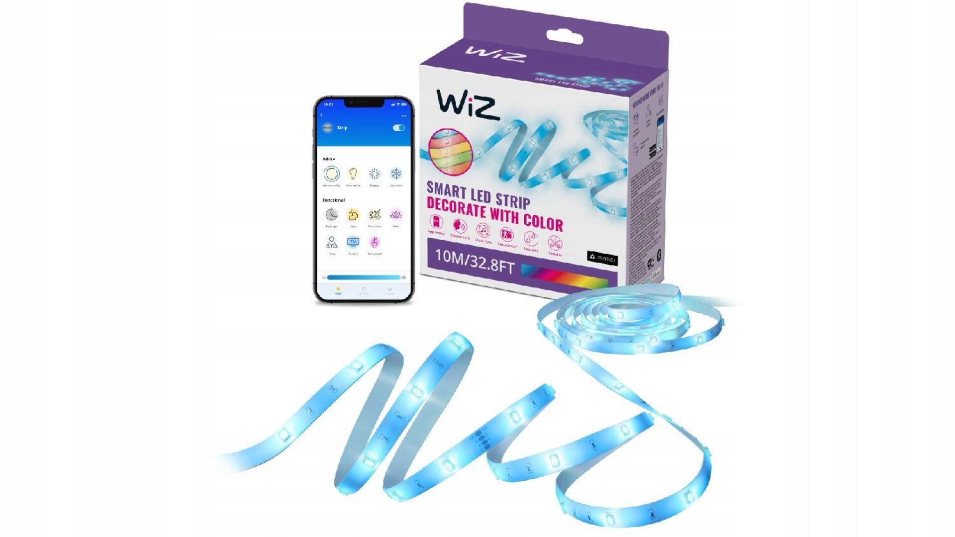 WiZ Led pásek 12W 2700-6500K Rgb IP20 10m, stmívatelný