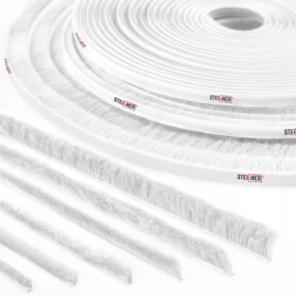 Uszczelka przeciwkurzowa szczotkowa 8mm 25m biała