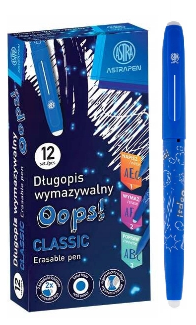 Długopis Ścieralny Wymazywalny Zenith Niebieski 0,6MM Do Nauki Pisania x 12