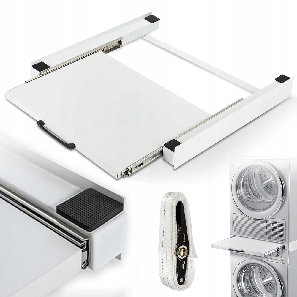 Stelaż Do Pionowego Łączenia Pralki Suszarki Półka Rozszerzana 60X54CM