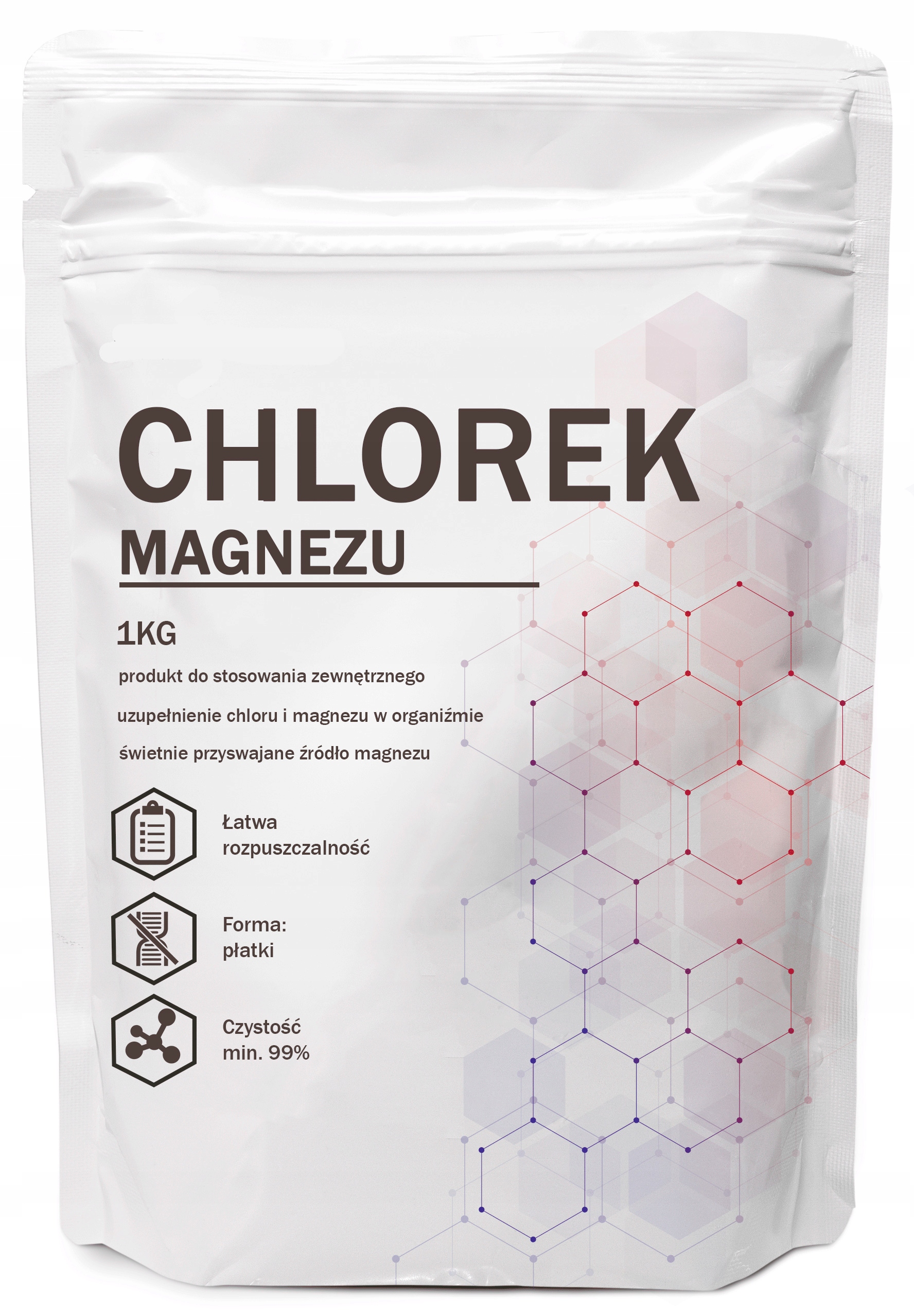 Chlorek magnezu sześciowodny 1kg czysty Płatki