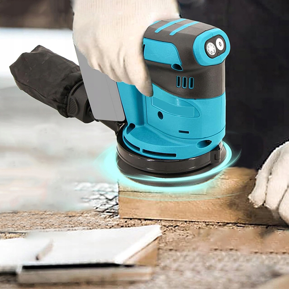 SZLIFIERKA MIMOŚRODOWA AKUMULATOROWA OSCYLACYJNA 125mm 12x PAPIERÓW 2xAKU Marka Bedee