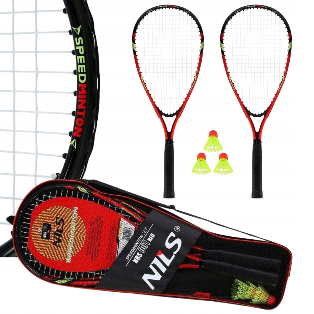 Badmintonová sada Nils pro speedminton crossminton 2 Rakety 3 míčky